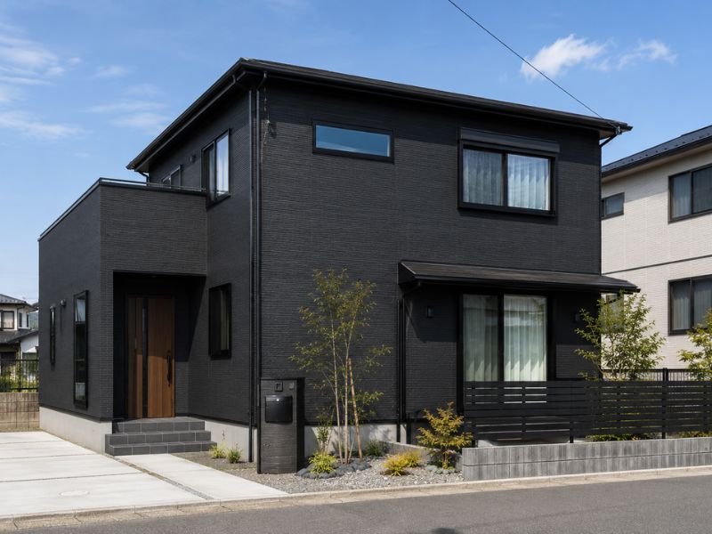 ブラック外壁が際立つスタイリッシュなモダン住宅
